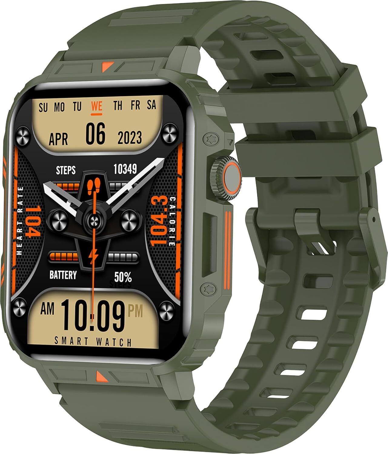 findtime Robuste Herren-Smartwatch: Militär Fitnessuhr mit Telefonfunktion, Herzfrequenz, Schlafüberwachung, Blutdruckmessung,Kalorien, 100+ Sportmodi