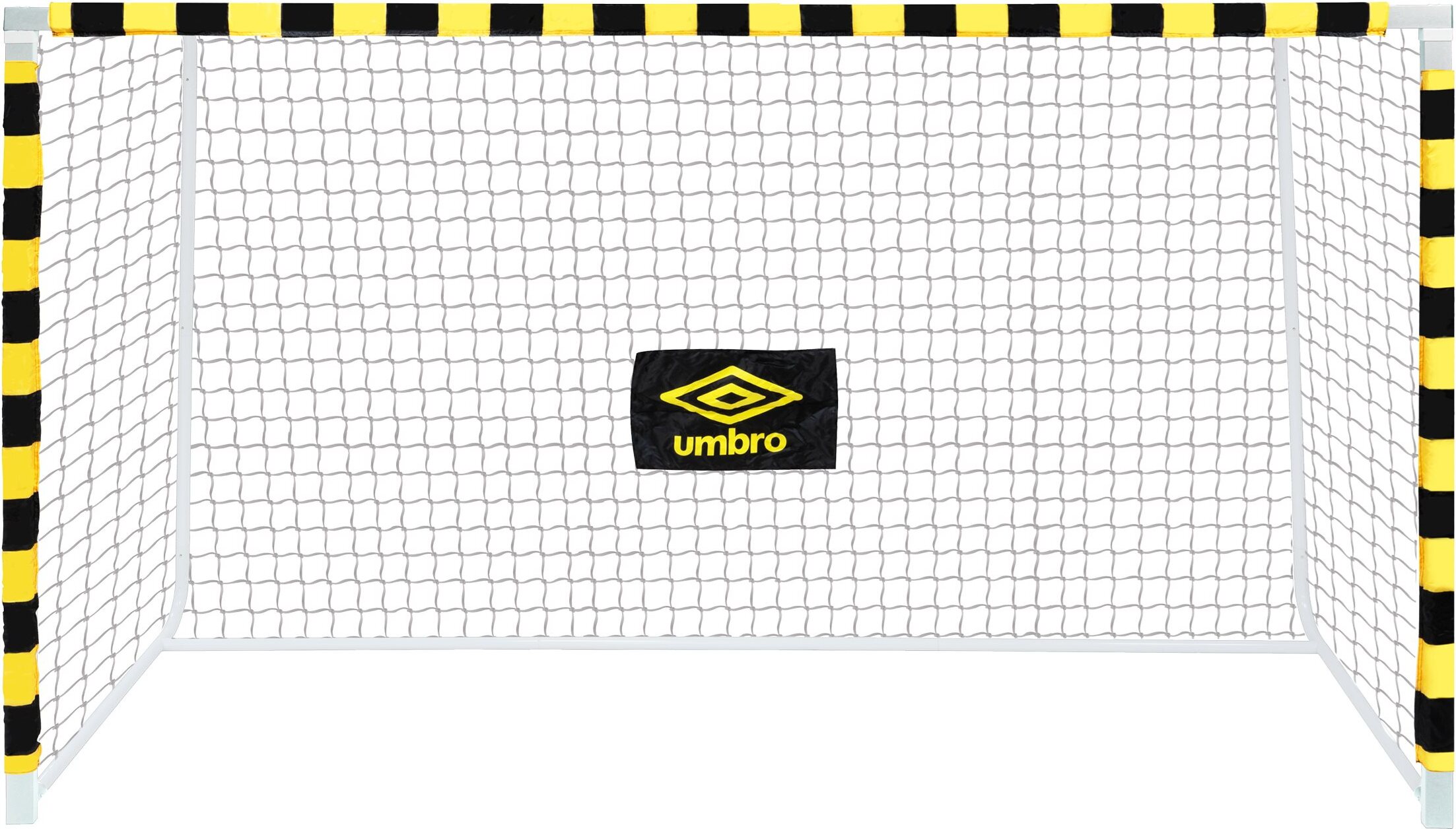 Umbro Fußballtor - Fussballtor 300 x 200 x 110 cm - Fußball Tor - Fussballtore für Garten Kinder und Erwachsene - Fussball Trainingszubehör für Innen und Außen - Metall - Schwarz/Gelb