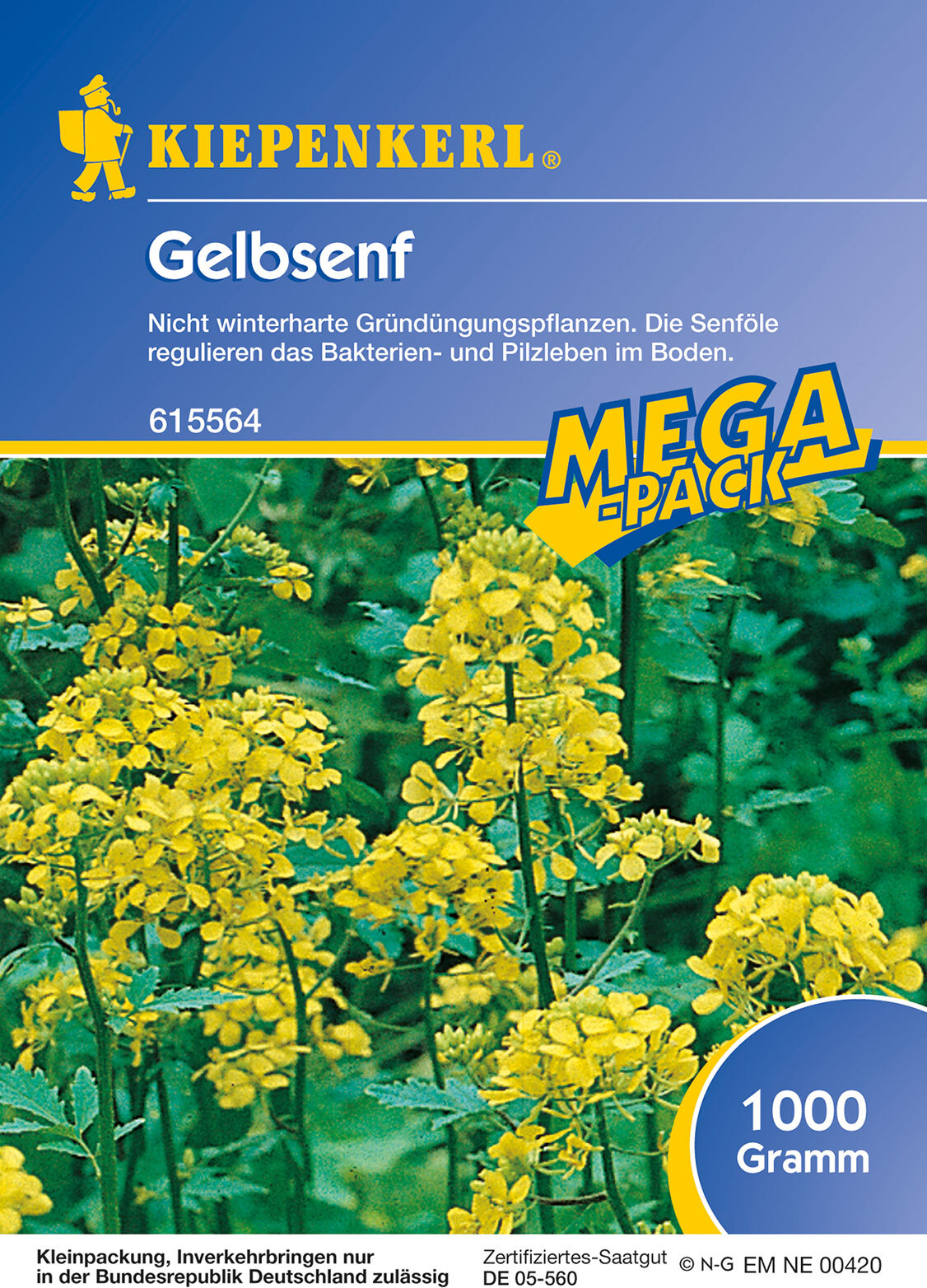 Kiepenkerl Gründüngung Gelbsenf Sinapis alba für 200 m² 1 kg 615564