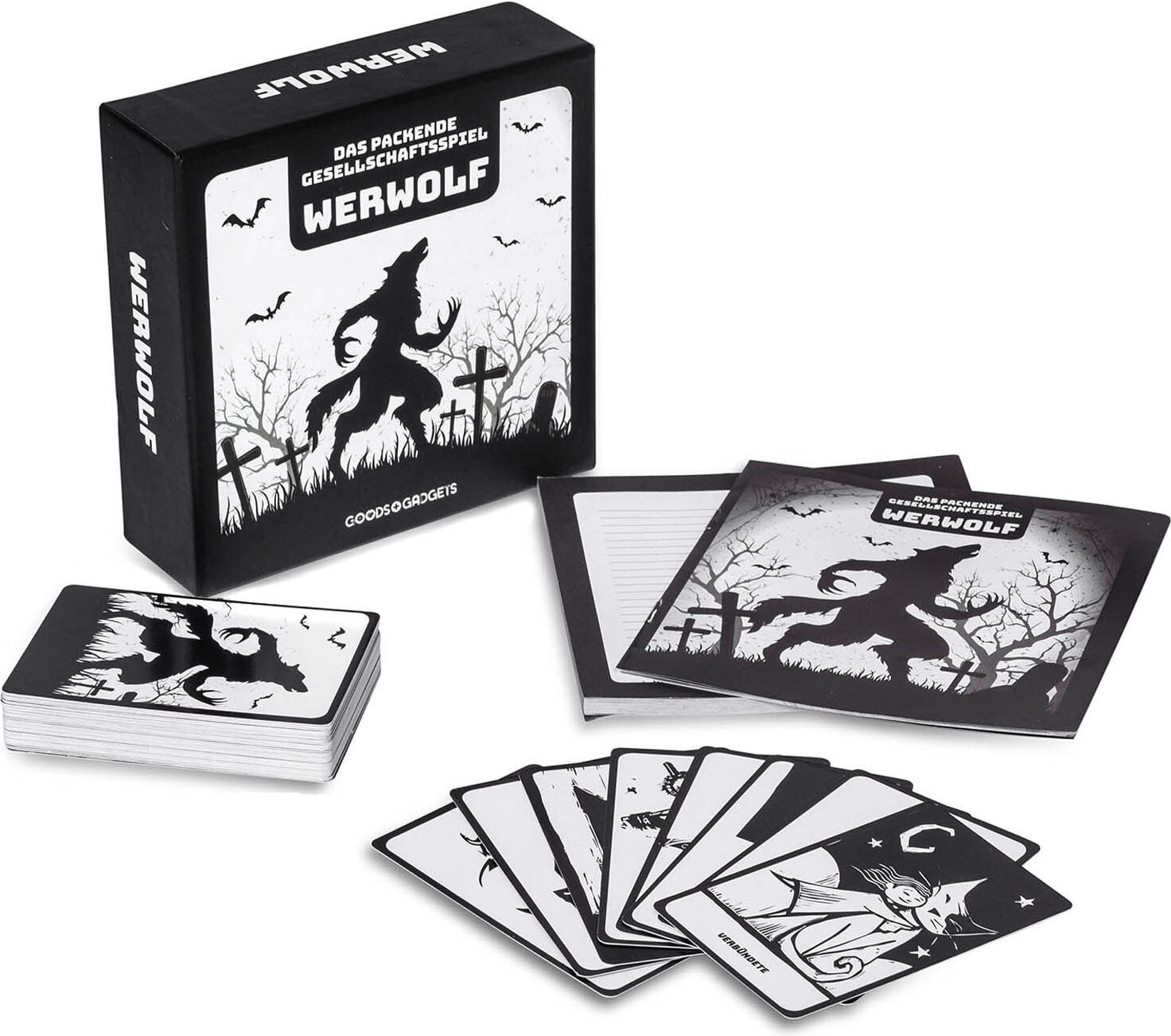 Werewolf Card Set Werwolf Kartenspiel Deluxe Partyspiel mit Erweiterung