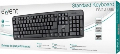 Tastatur Ewent EW3109 PS/2 USB Schwarz