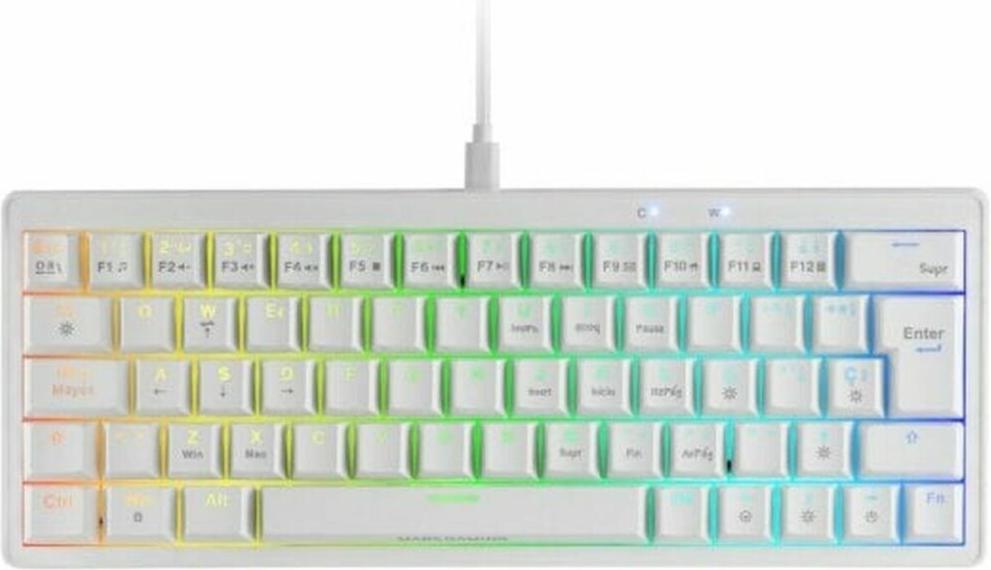 Gaming Tastatur Mars Gaming MKMINIPROWYES Weiß Qwerty US