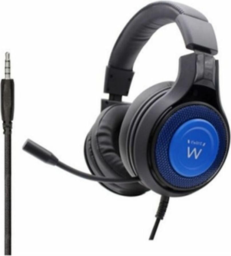 Gaming Headset mit Mikrofon Ewent PL3322 Schwarz/Blau