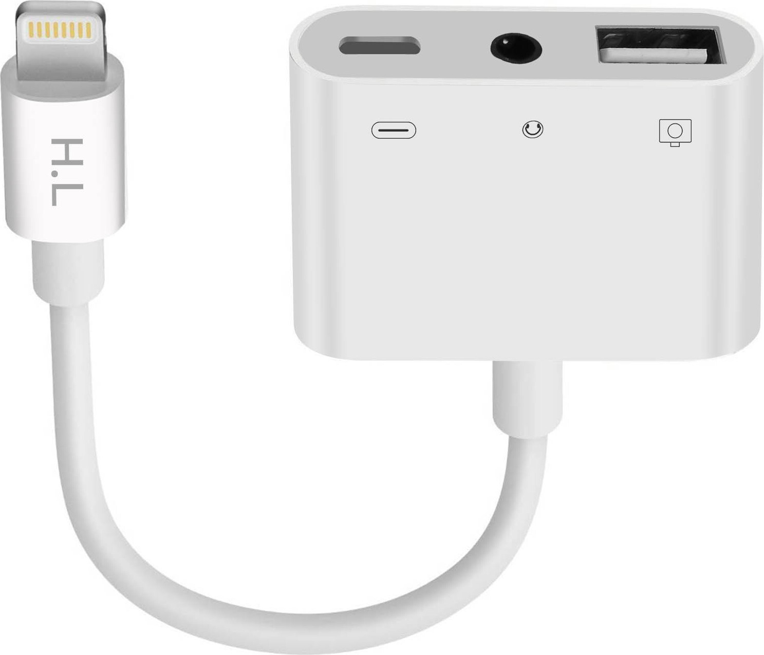 Avizar, Lightning auf USB, 3.5mm Klinke und Lightning Adapter, Weiß ADA-HL111