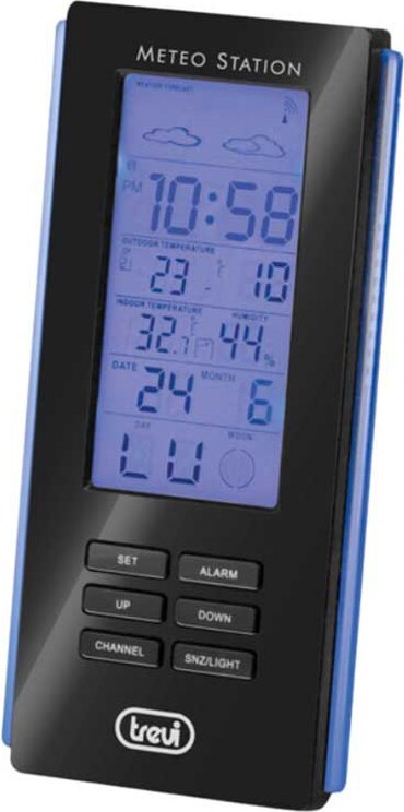 Trevi ME 3108 RC, Schwarz, Innen-Hygrometer, Innen-Thermometer, Außen-Thermometer, Hygrometer, Thermometer, Hygrometer, Thermometer, F, °C, Akku 0310800