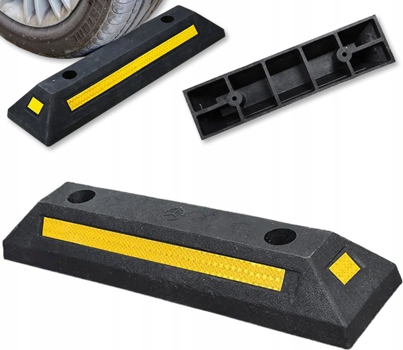 Rebiko Parkplatzbegrenzung Einparkhilfe Fahrzeugstopper Parkplätze Gummi Radstopper zum Parken für Garage und Parkplätze 54 cm