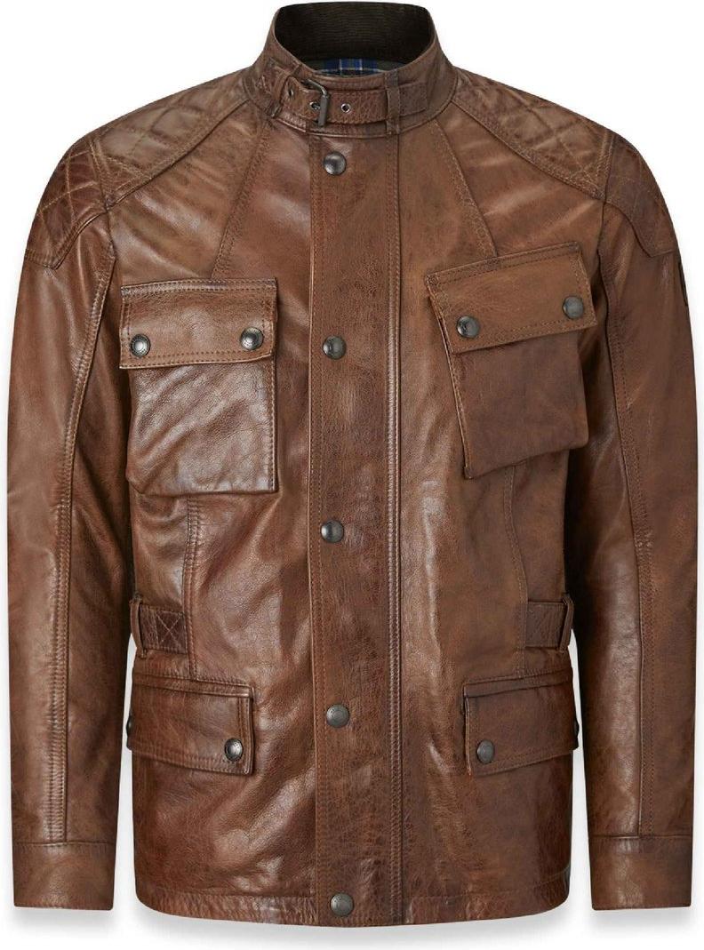Belstaff Turner Motorrad Lederjacke, braun, S 105379BNTCUS