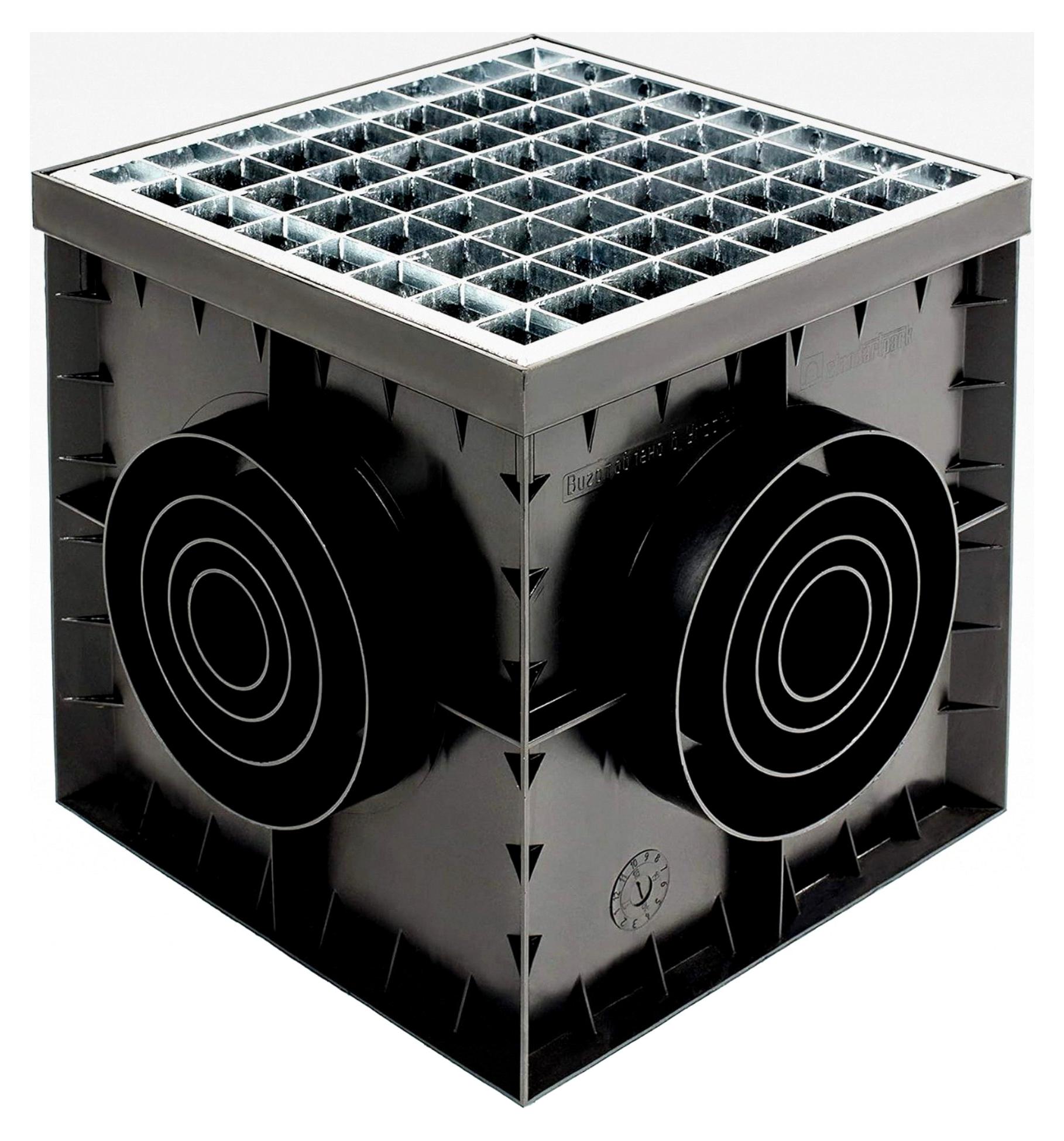 Markenlos Hofablauf 300x300mm Kl. A15 mit Siphon und Gully für KG Rohr