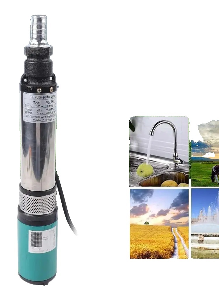 Ponorné čerpadlo pre hlboké studne, výkon 320 W, prietok 5 m³/h, 24 V, strieborná
