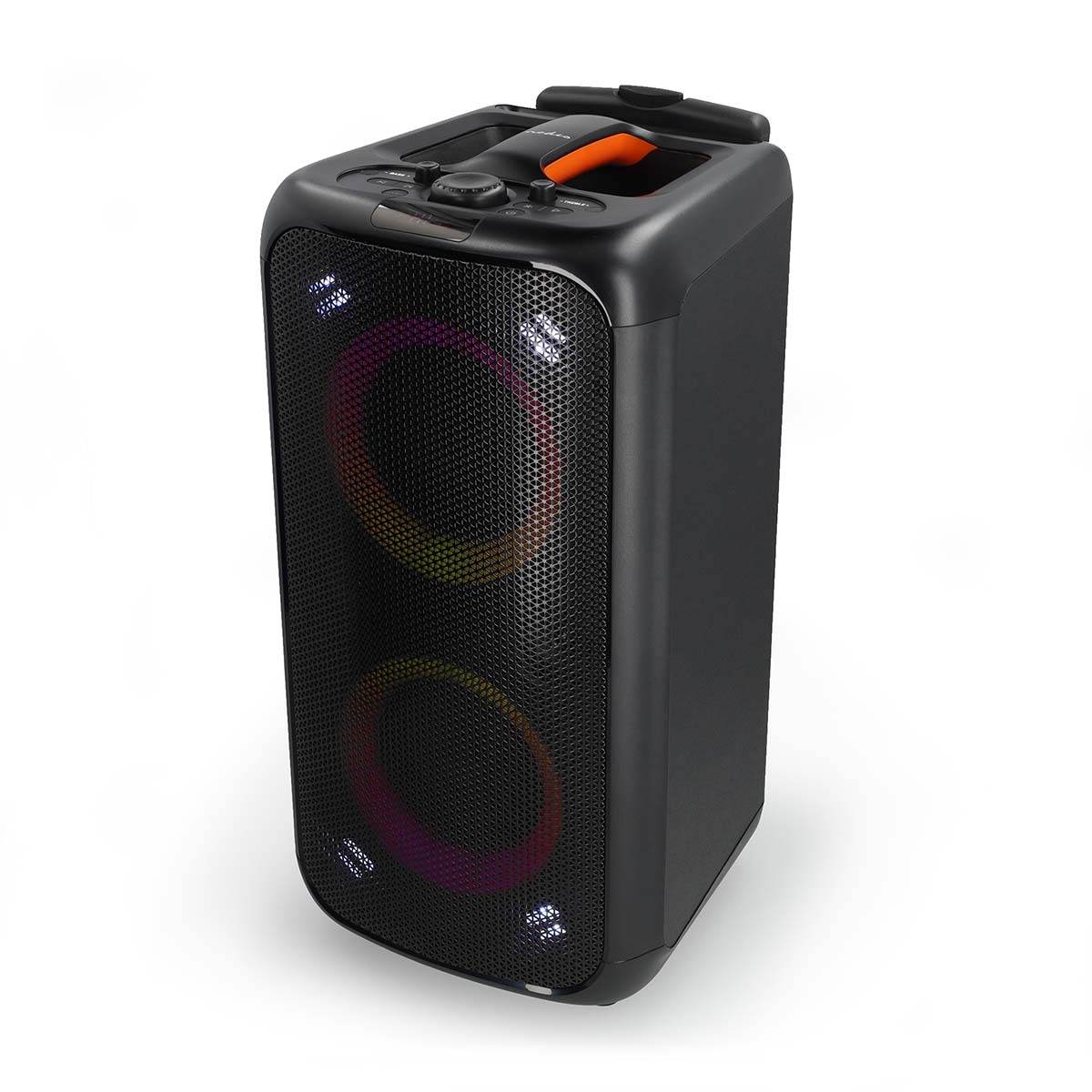 Nedis Bluetooth®-Party-Lautsprecher / max. Batteriespielzeit: 5 Std / 240 W / Tragegriff / Partylicht / Equalizer / Orange / Schwarz SPPT2480BK