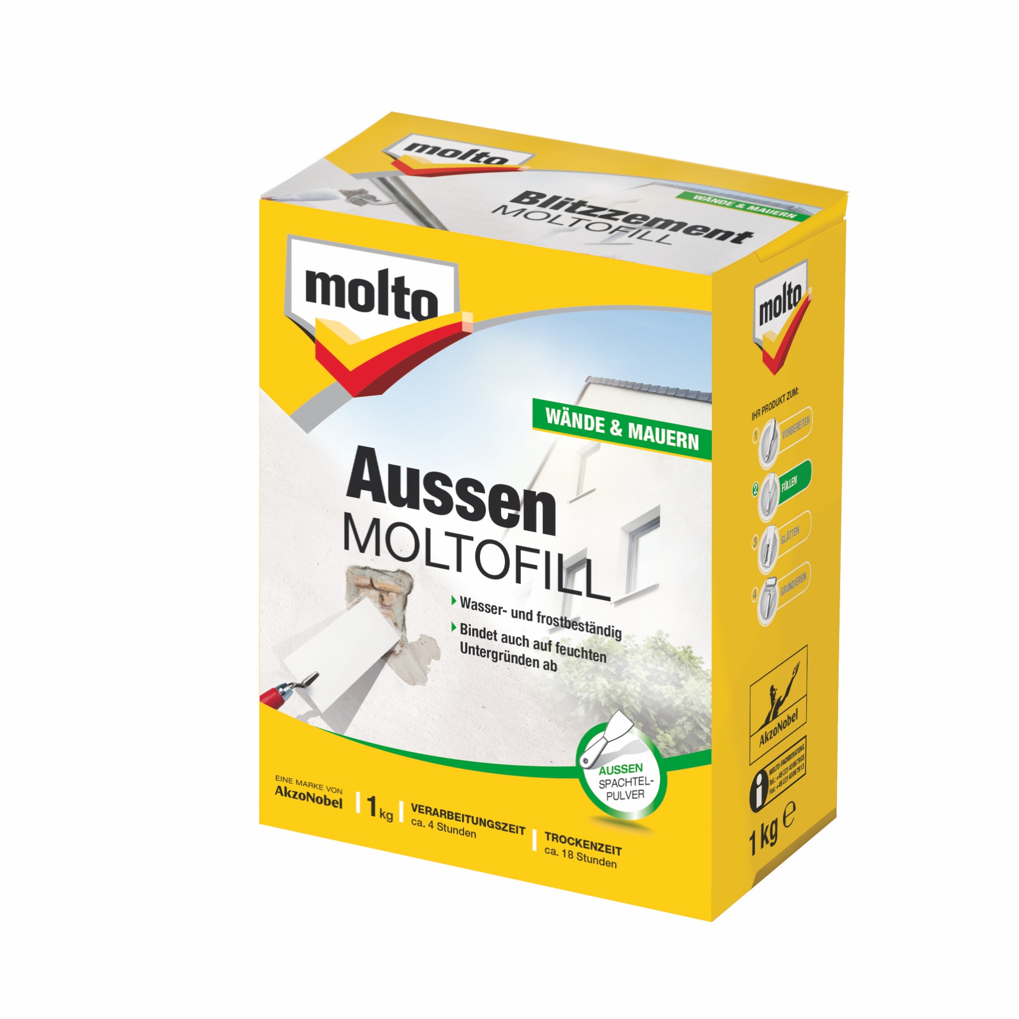 Molto Aussen Moltofill, Weiß, Basis, 1 kg, Puder, 1 g/cm³, 1 m² 5087706