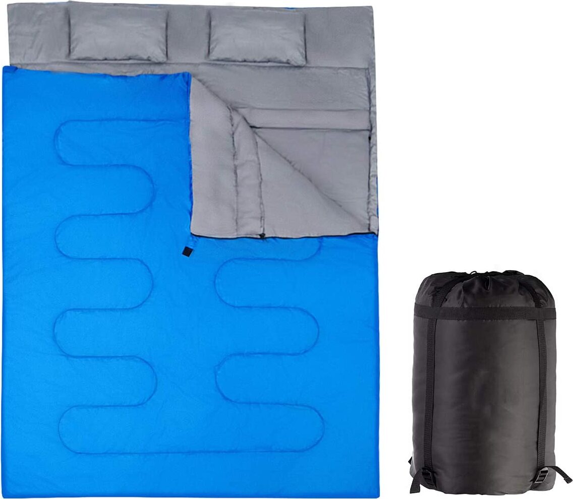 Dreamade Doppel-Schlafsack, 2 in 1 Outdoor Schlafsack, Doppel Deckenschlafsack, Sommerschlafsack 2er Schlafsack, Doppel Schlafsaecke für Caping Outdoor Wandern Reisen QR5872NUDE