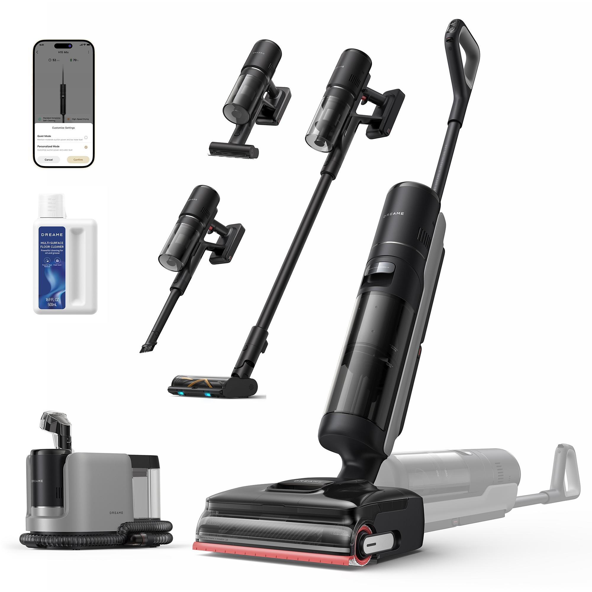 Dreame H15 Mix, Tyčový vysávač 2 v 1, Bezvreckové, Čierna, 0,78 L, 0,7 L, Suché a mokré