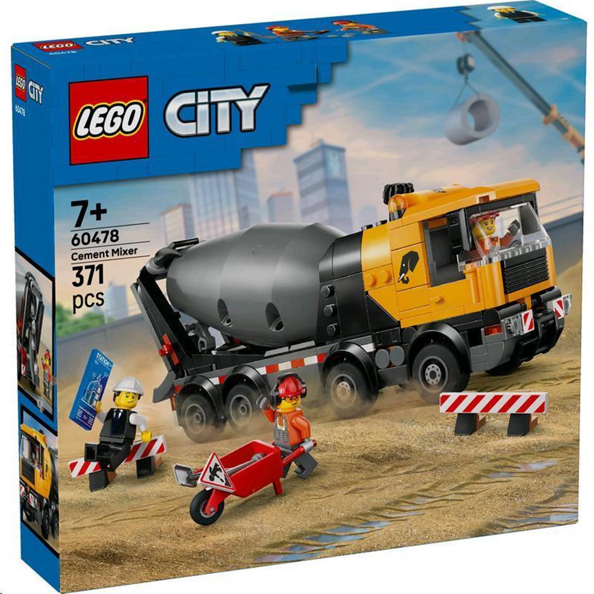 LEGO City Miešačka, Stavebnica, 7 rok / roky, Plast, 371 kusov, 567 g