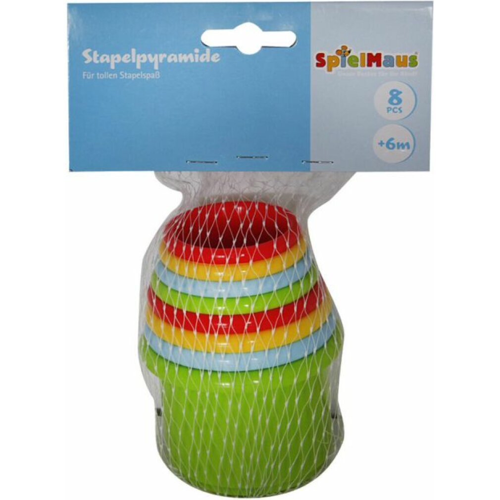 SpielMaus Baby Stapelbecher, 8-teilig, Babyspielzeug, ca. 8x8x10 cm, ab 6 Monaten 0040774068