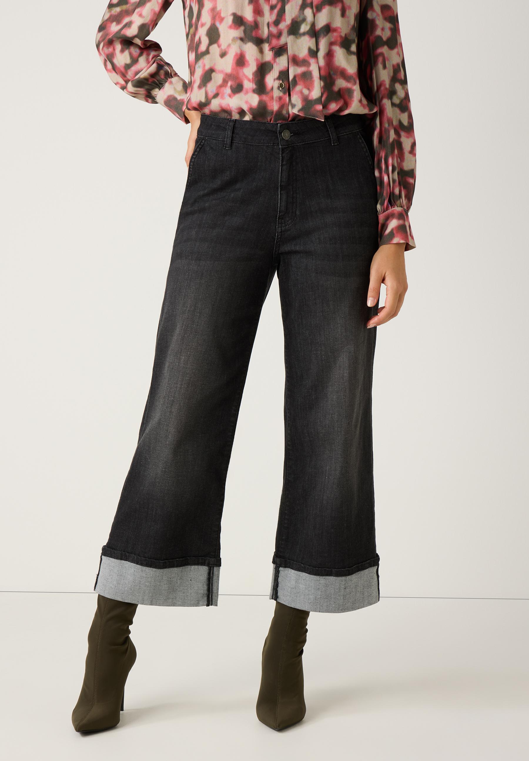 More & More Weite Jeans mit breitem Aufschlag