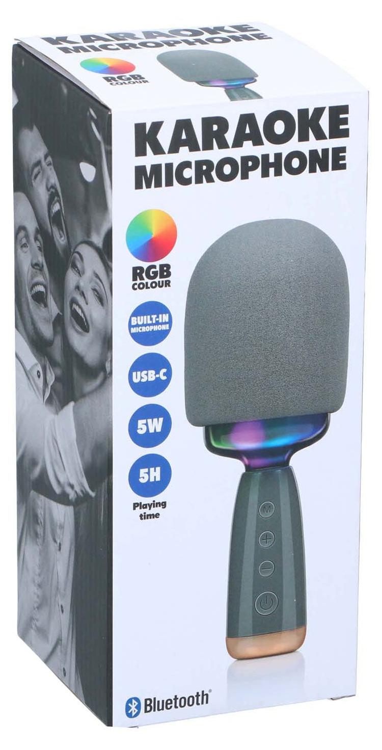 Bezdrôtový mikrofón - Zariadenie na karaoke so svetlom RGB - Mikrofón na doma aj na cesty - Výdrž batérie 5 hodín - Vrátane nabíjacieho kábla USB-C a zvukového kábla 3,5 mm jack