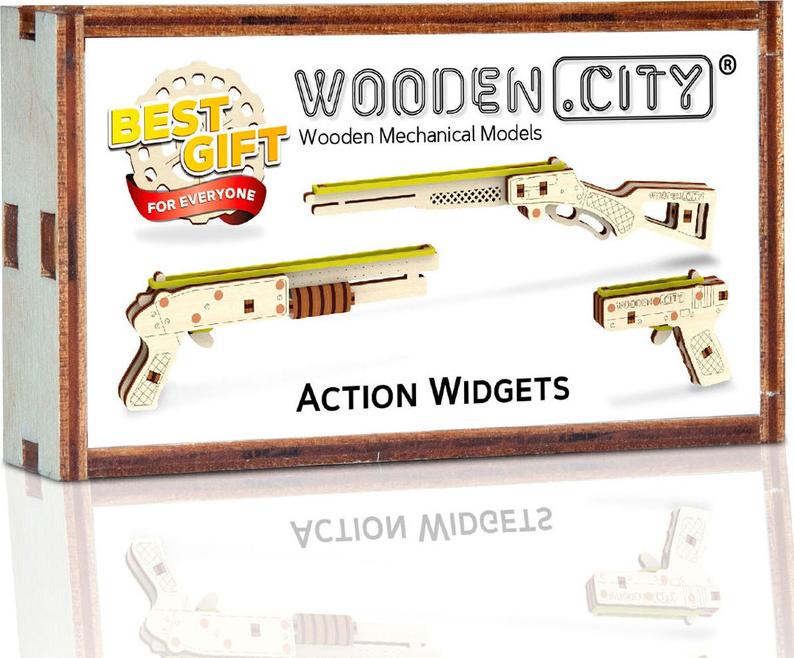 Wooden.City 3D-Puzzle Holz Action Widgets - Lernspielzeug 430WR328