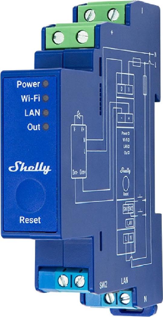 Shelly Pro Dimmer 0/1-10V PM 1xLAN/Verbrauchsmessung/BT/WiFi Shelly_Pro_Dimmer_0/1-10V_PM