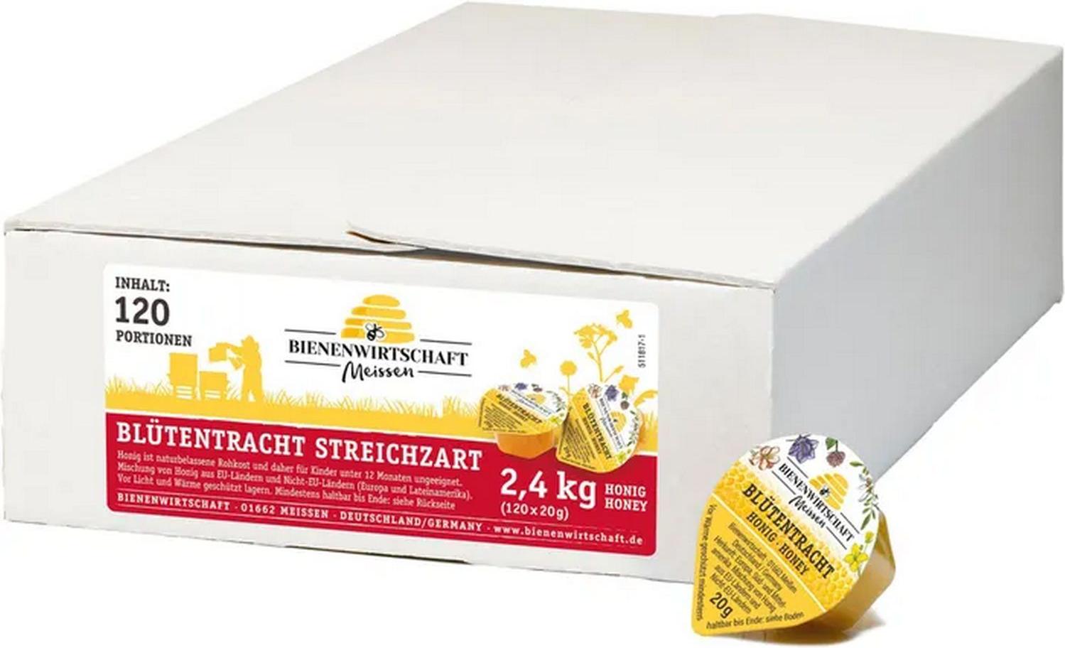 Bienwirtschaft Meißen 120x BIENENWIRTSCHAFT MEIßEN Blütenhonig cremig (feiner Honig , je Portionsbecher 20 g)