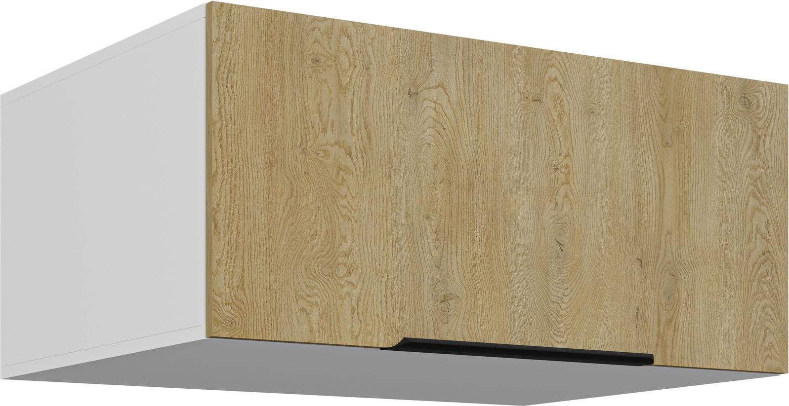 Küchenpreis-Bombe Aufsatzschrank Hochschrank 80 cm CREMONA Eiche hell + Weiß matt Küchenzeile Küchenblock Küche