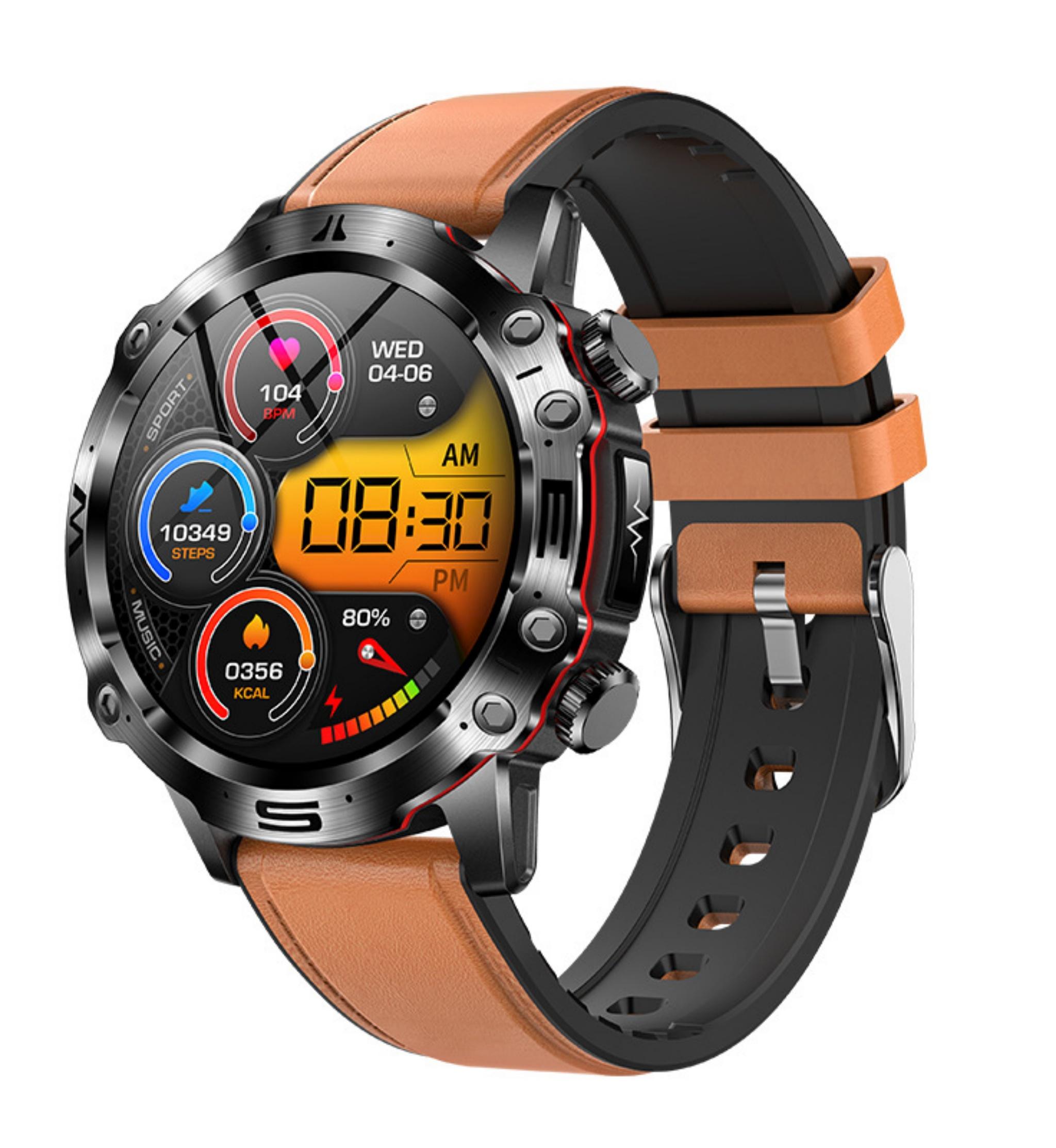 Homelody ET482 Herren Smartwatch mit Bluetooth Anrufen 1.43inch AMOLED Herzfrequenz messer Sport Smart Watch 207AP018-0533