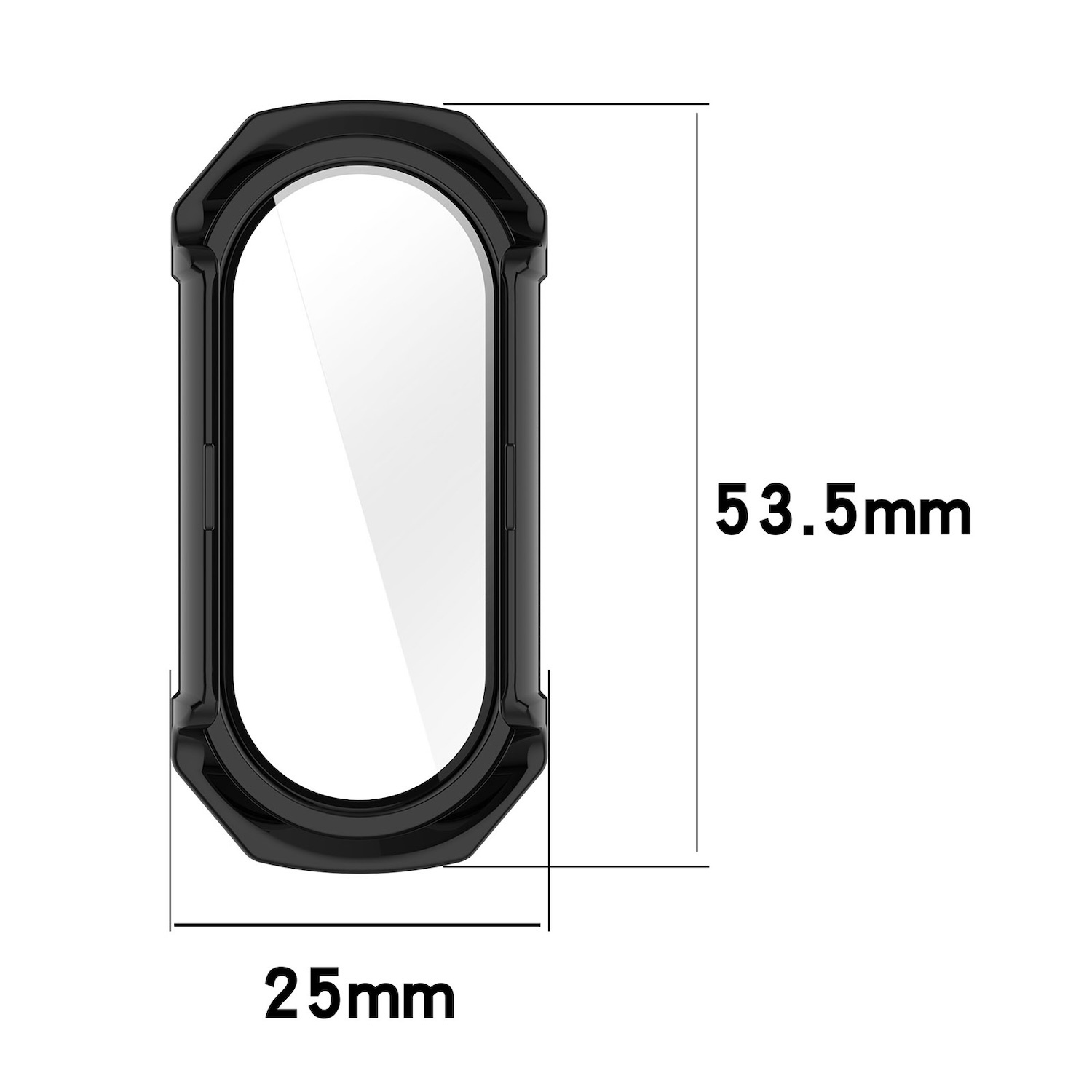 Pre Xiaomi Smart Band 9 Plastový ochranný kryt PC + tvrdené sklo Black