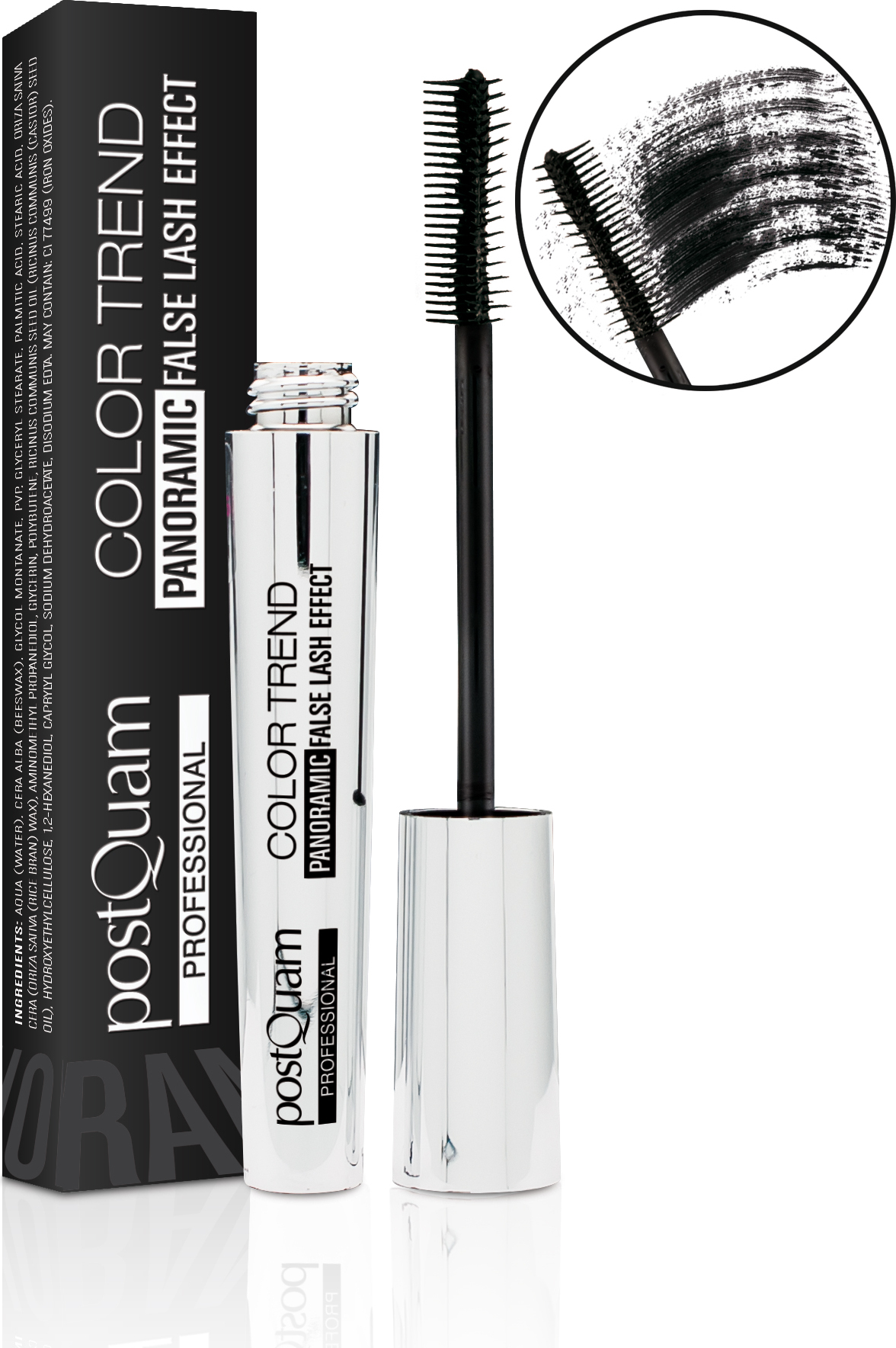 Postquam Panorama-Wimperntusche. Falscher Wimpern-Effekt PQMKMPPAN