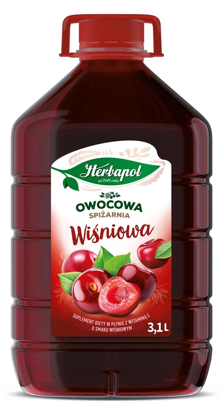HERBAPOL - LUBLIN S.A. Herbapol Kirsch Sirup 3,1L - Getränkesirup für Wasser Fruchtsirup mit Vitamin C