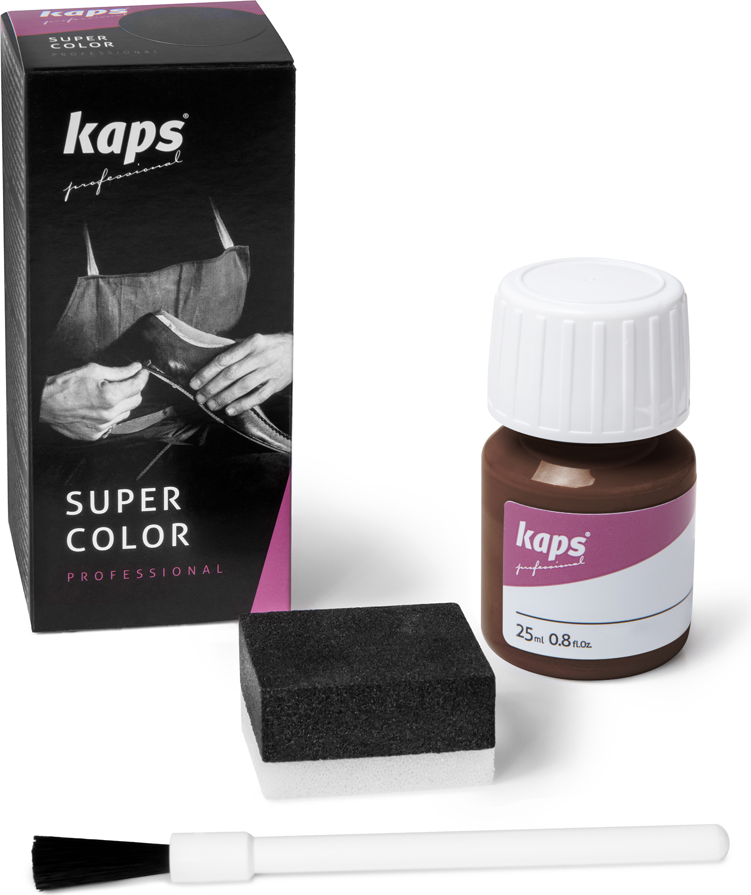 Farbe für Natur- und Kunstleder - Kaps Super Color 25 ml - Hirschbraun (175#) 04_1_5020_175#_scolor_FBA