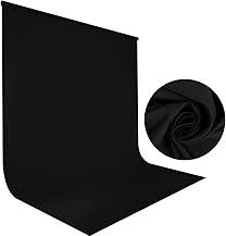 Akhan Fotohintergrund Schwarz 1,5x2m, Bonvvie Faltbare Fotografie Hintergrund Musselin Hintergrund für Photo Video Studio, Fernsehen, Zoom, YouTube, Online-Meetings 174816658