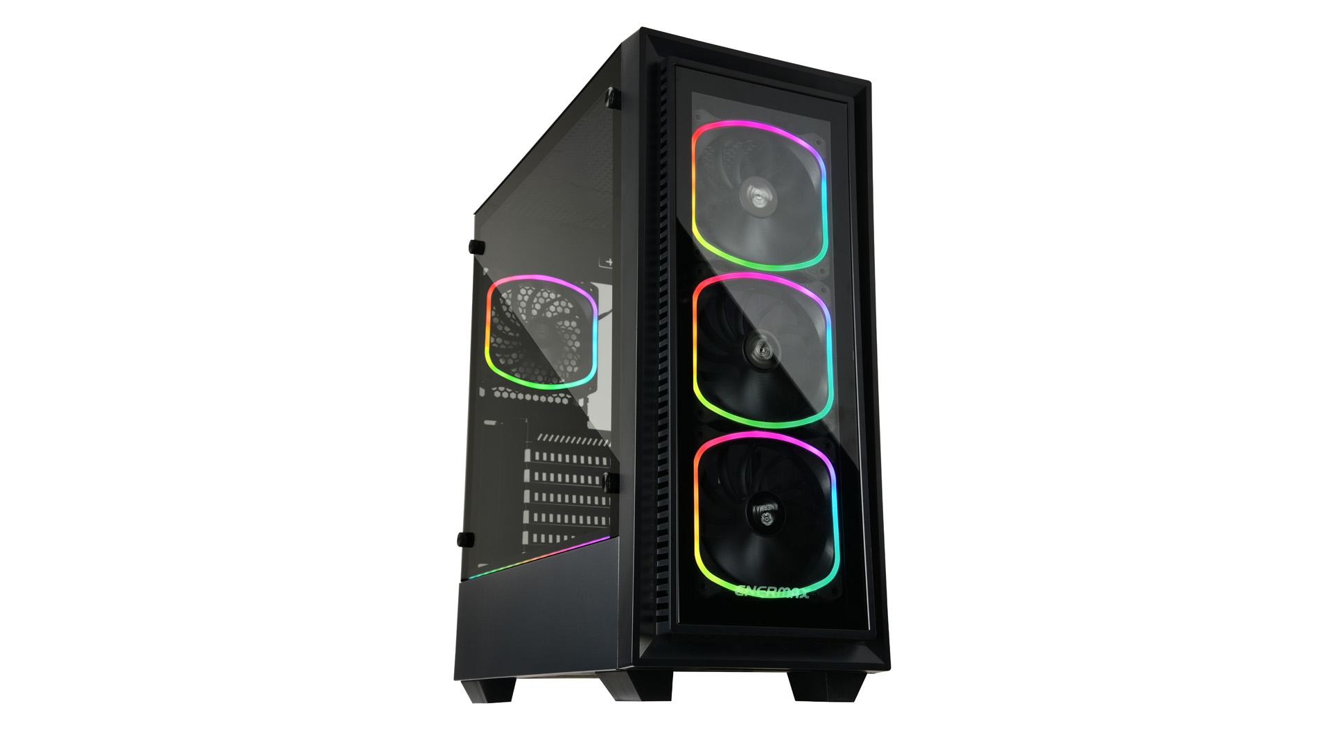 Enermax STARRYFORT ECA-SF30-M1BB-ARGB Gaming-Computergehäuse - ATX, Micro ATX, Mini ITX Motherboard Supported - Midi-Tower - SPCC, Gehärtetes Glas - Schwarz - 4 x Bay(s) - 0 - 6 x Fan(s) Supported - 2 x Internal 2.5" Bay(s) - 2 x Internal 2.5"/3.5" Bay(s) - 7 x Slot(s) - 2 x USB(s) - 1 x Audioeingang - 1 x Audioausgang