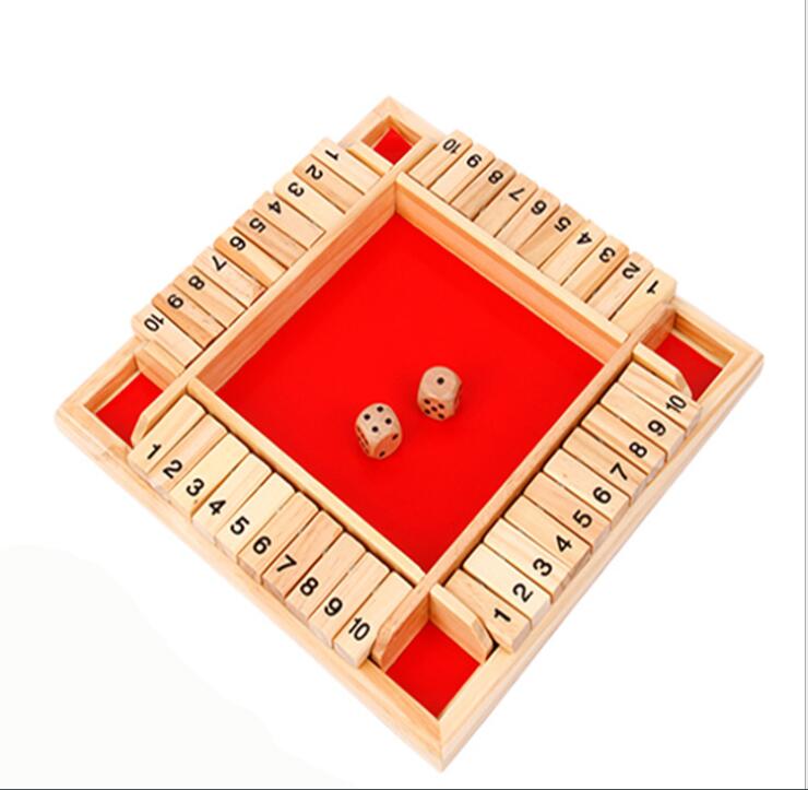 4-Spieler Holz Tisch Spiel Klassisch Würfelspiel Board Spielzeug Brettspiel DHL 