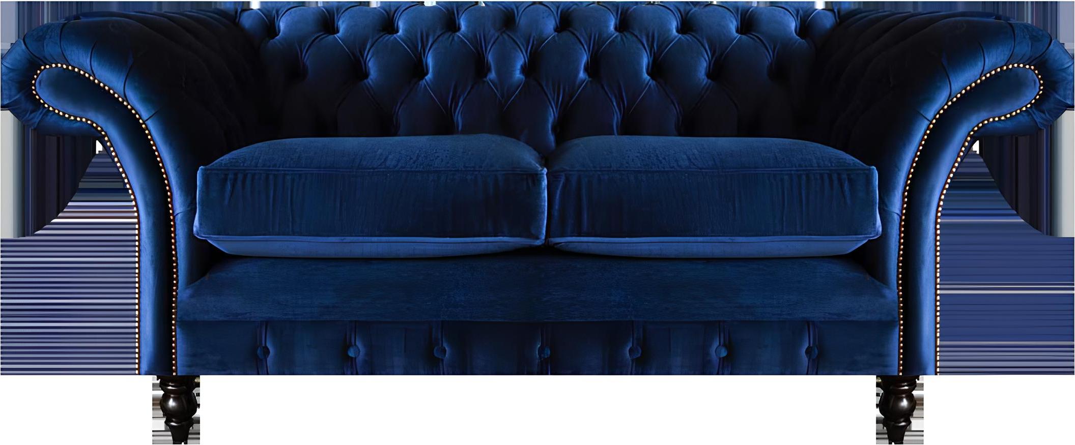 Wohnzimmer Sofas Couch Zweisitzer Einrichtung Blau Chesterfield Neu