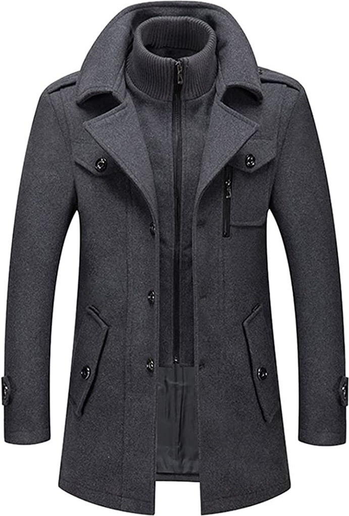 SOOUICKER Herren Wintermantel - Gefüttert Mit Kapuze Slim Fit