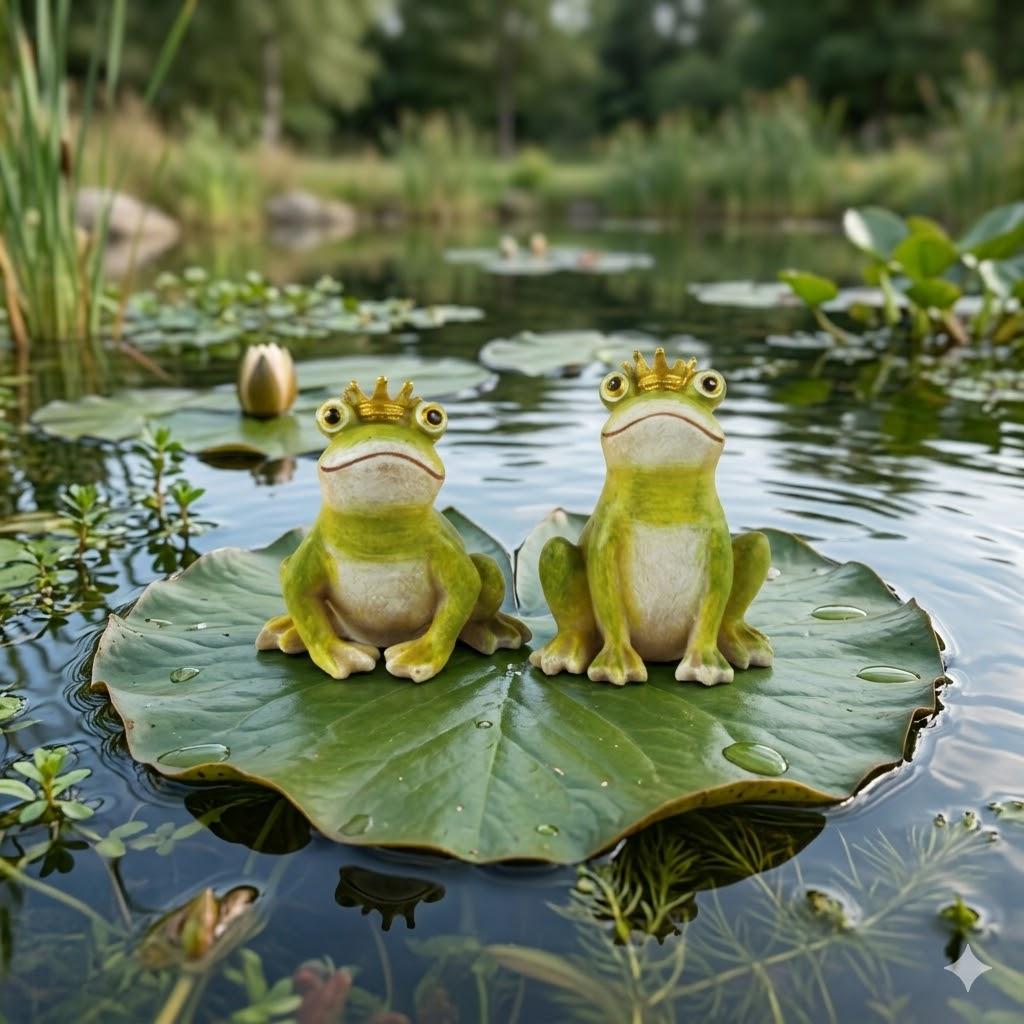 POSIWIO Entzückendes 2er Set Froschkönig - Höhe ca. 9,5 cm