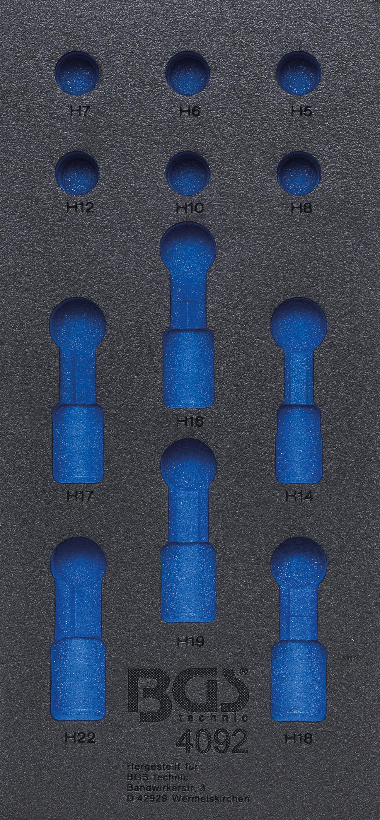 BGS technic BGS 4092-1 1/3 Werkstattwageneinlage, leer für: Bit-Einsatz-Set Innen-6-kant, 12,5 (1/2), 12-tlg.