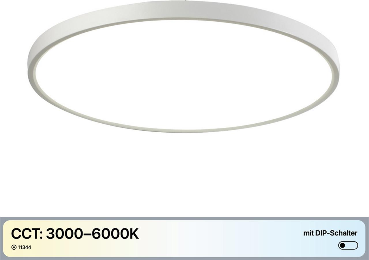 TM LECOM Ø60 cm LED CCT Deckenlampe Rundes LED Aufputz Panel Dckenpanel 40W