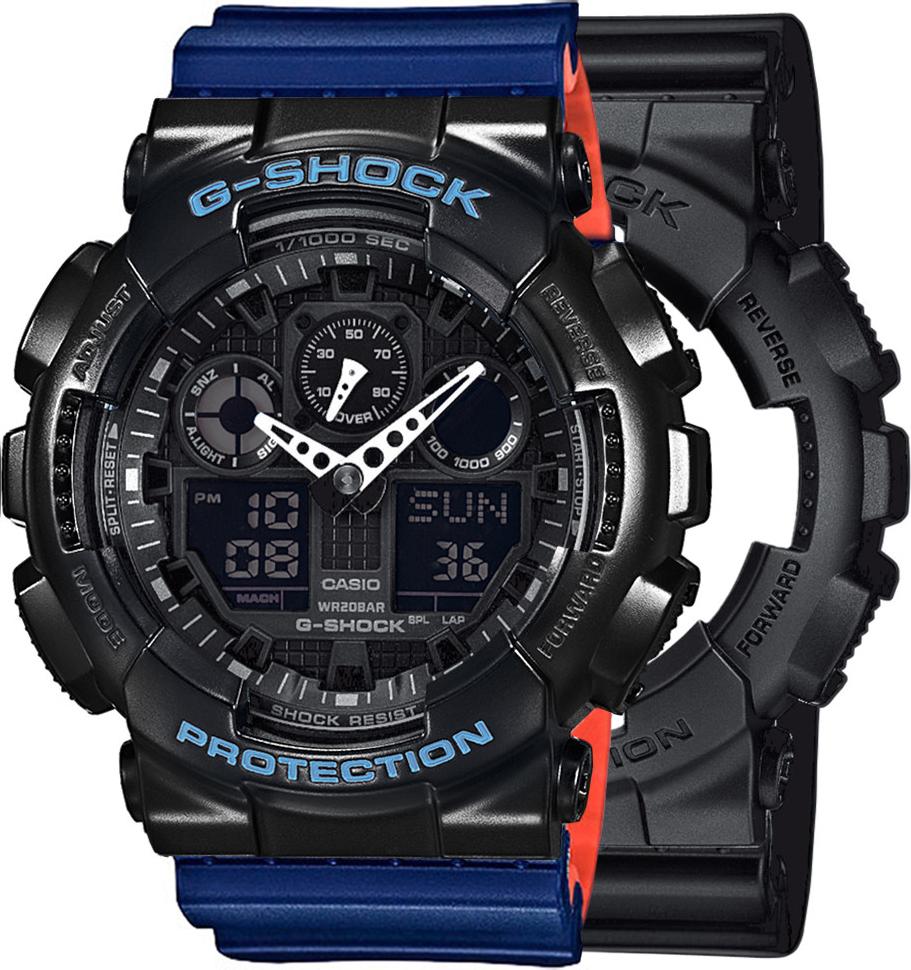 Zegarek Casio G-Shock SET GA-100-1A1ER + BEZEL 10514393 + PASEK 10527467 20BAR