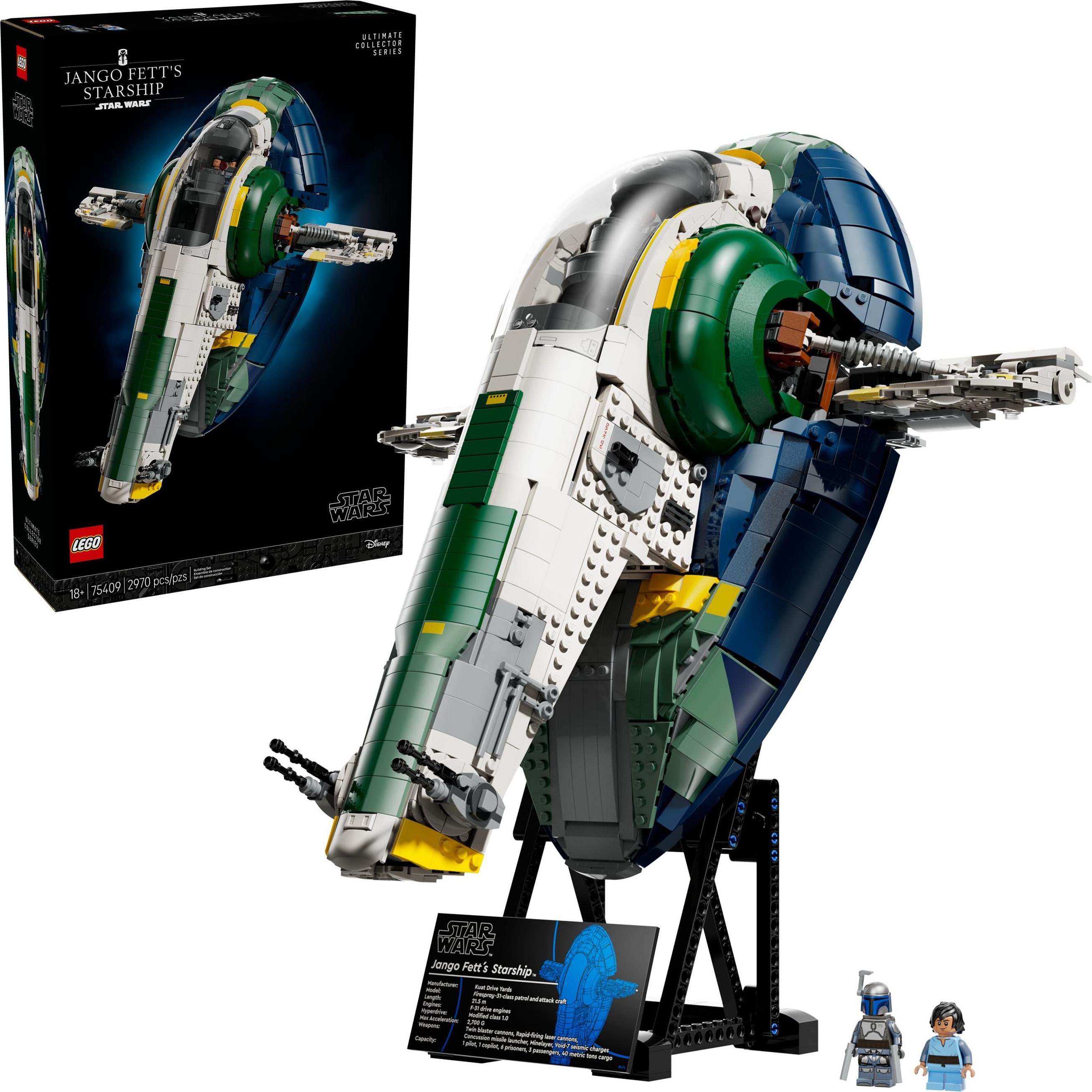 LEGO Star Wars Jango Fett a jeho vesmírna loď triedy Firespray, Stavebnica, 18 rok / roky, Plast, 2970 kusov, 3,91 kg