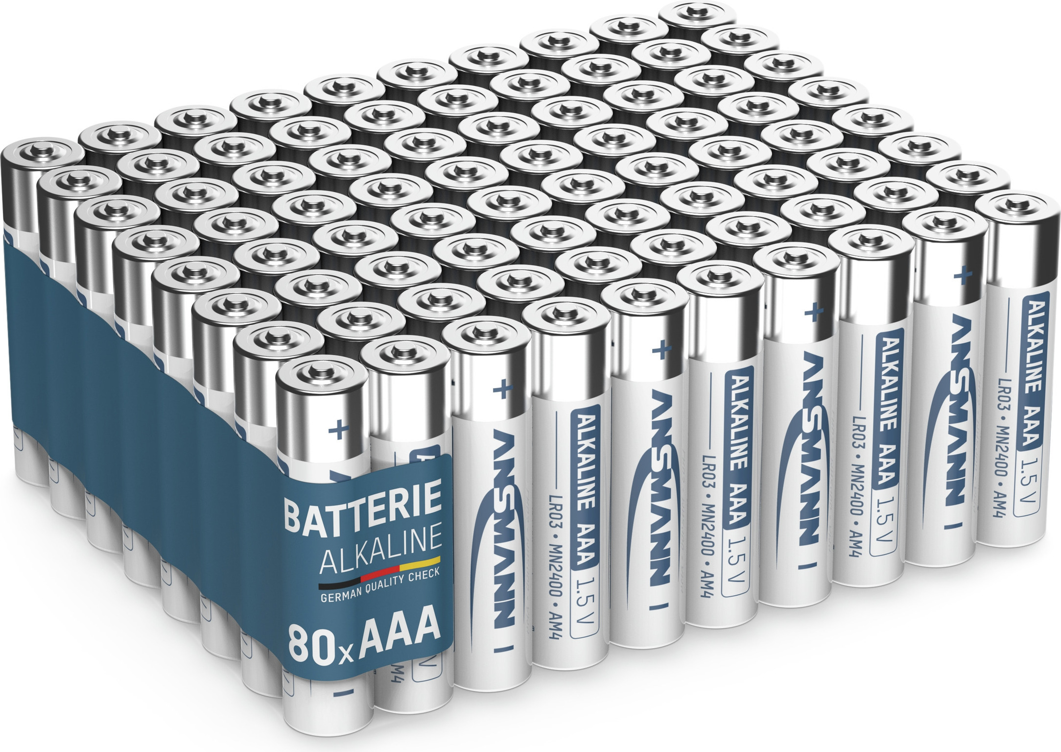 ANSMANN Batterien AAA Alkaline Größe LR03 - (80 Stück Vorratspack)