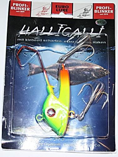 Profi Blinker Halligalli 330 gr. mit Jighaken und zwei Drillingen Firehead