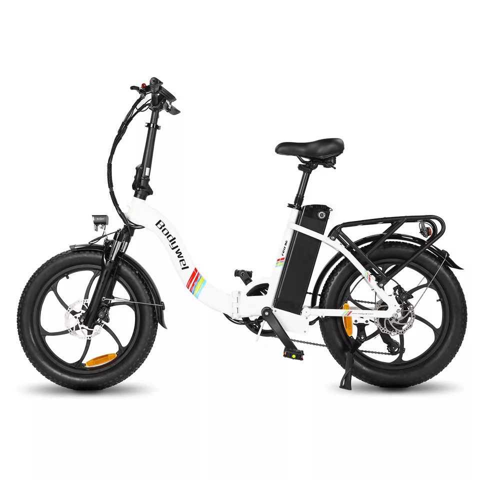 F20SE skladací 3.0 tuk e-bike 48V / 15.6AH batéria olejová brzda e-bike skladacie bicykle horský bicykel tuk bicykel elektrický bicykel pedelec, e-skladací bicykel, biely