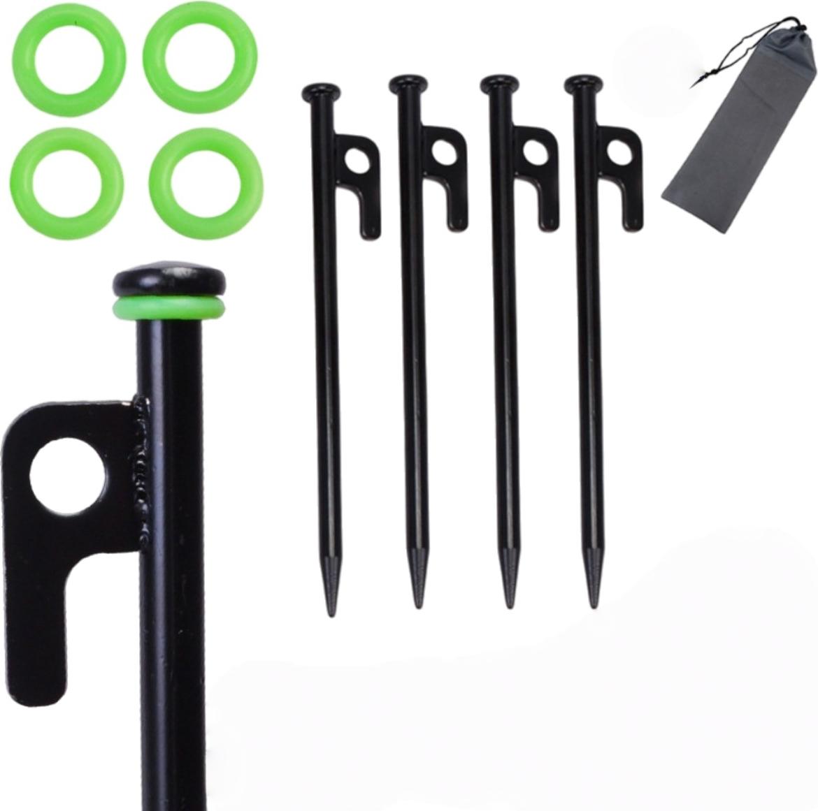 INF Winddichte Zeltanker für Strandcamping, 4er-Set - Robuste Metallheringe 407755