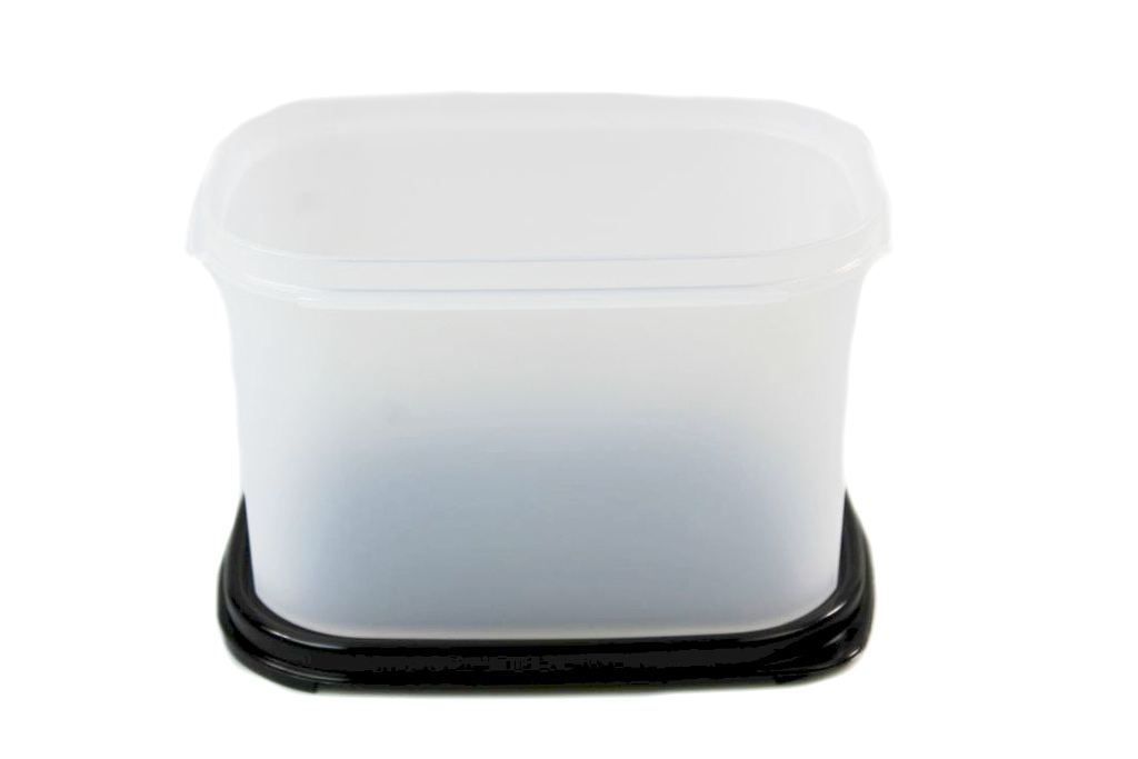 TUPPERWARE Eidgenosse 1,9 L schwarz Quadratisch Kompaktbehälter Vorrat Modular + SPÜLTUCH