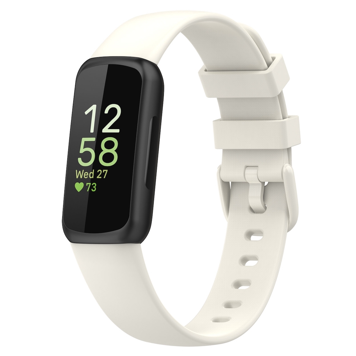 Pre Fitbit Inspire 3 jednofarebné silikónové hodinky veľkosť S krémová náhradný náramok inteligentné hodinky