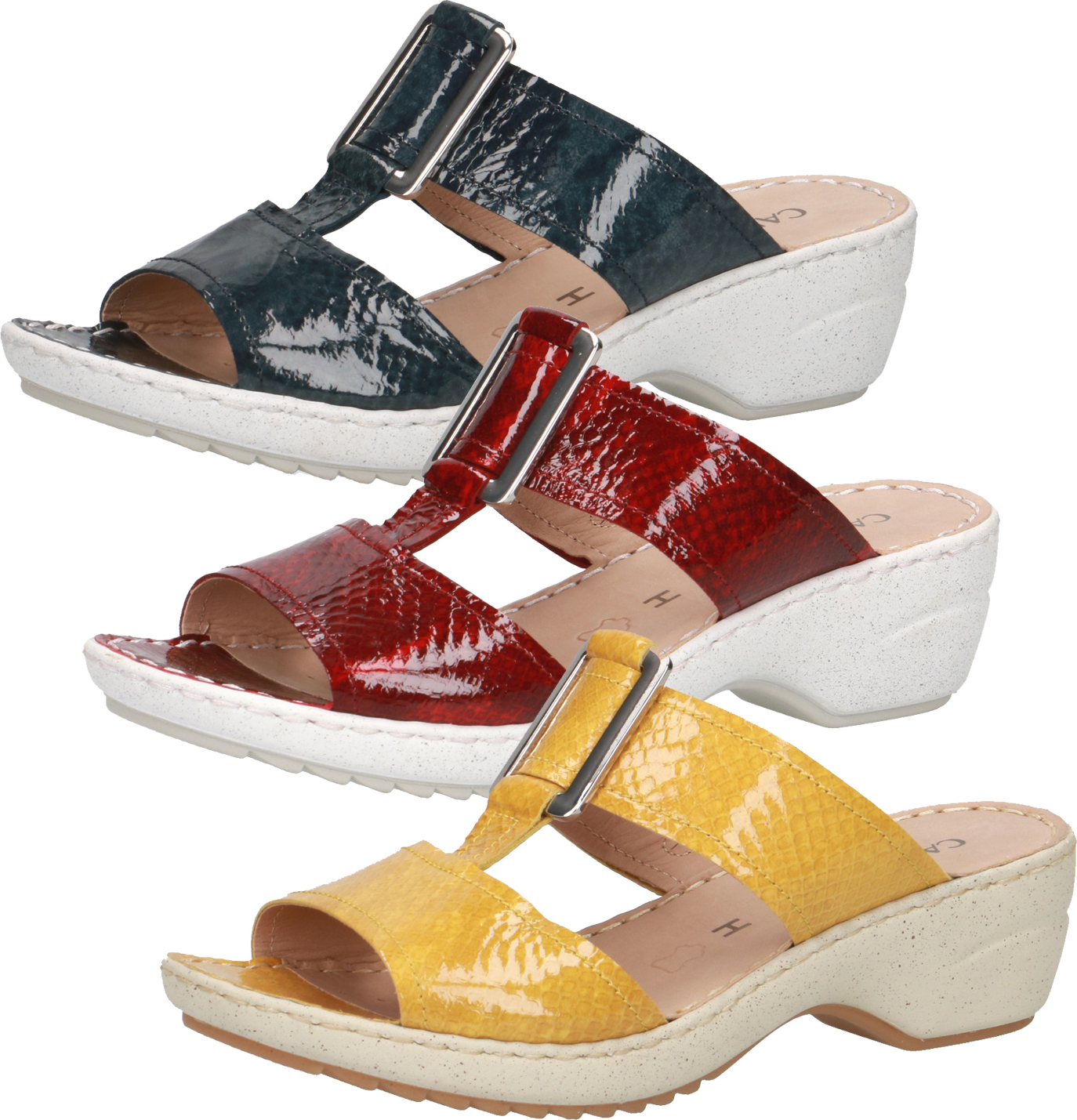 Caprice 9-27250-24 Damen Schuhe Pantoletten Clogs, Größe:39 EU, Farbe:Gelb 9_27250_24_747_39