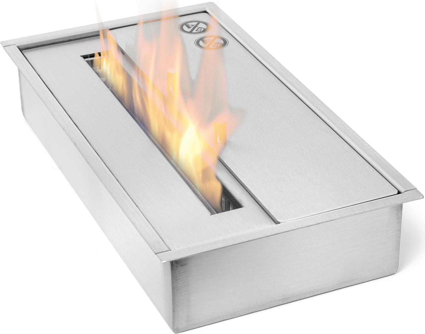 Spaľovacia komora Moritz 2,0 l I Bioetanolová vložka z nehrdzavejúcej ocele I Dvojplášťová I Vstavaný krb I Etanolový krb I Vstavaný horák I Vonkajší krb I Záhradný krb I Krb na drevo