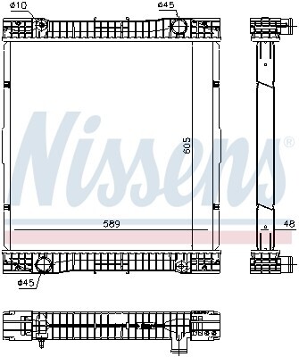 NISSENS 67184 Kühler Wasserkühler Motorkühler passend für MERCEDES-BENZ Citaro (O 530) CITARO (O 530) CITARO 2