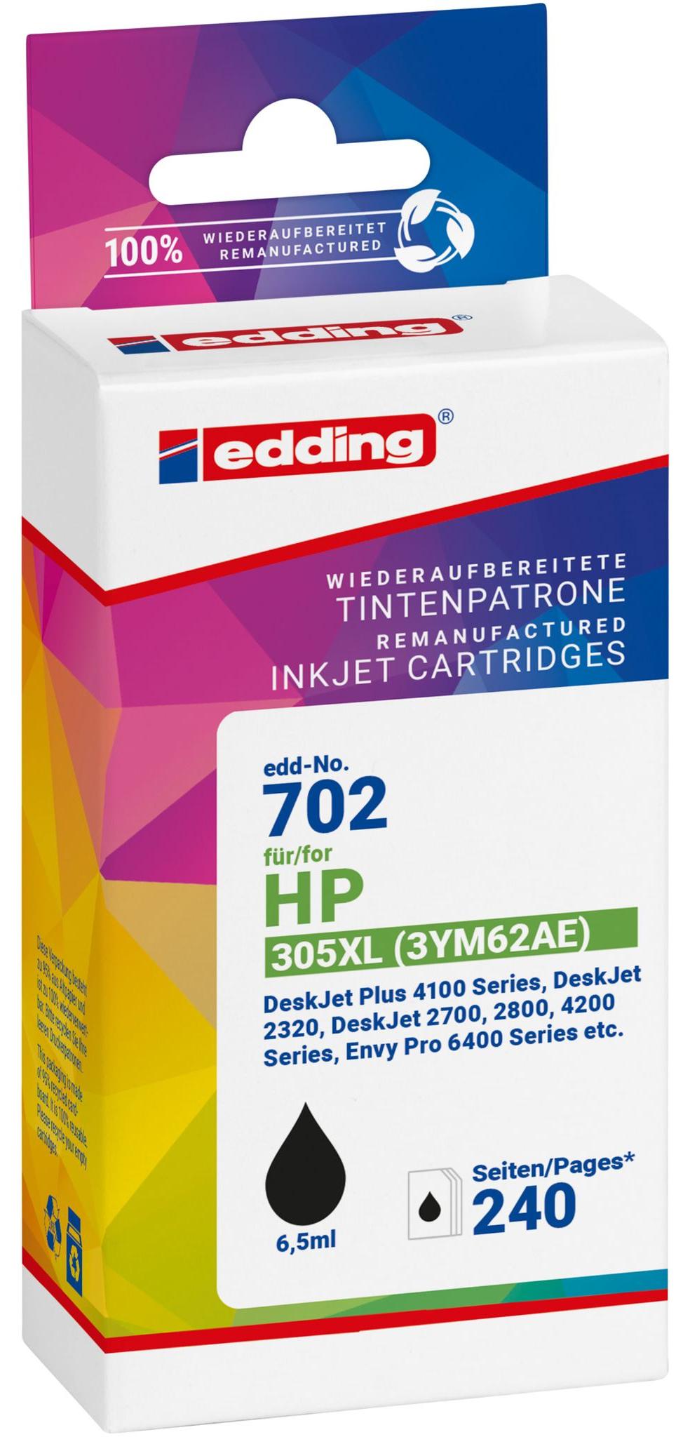 Edding EDD-702, Čierna, 6,5 ml, 1 kusov, 240 strany, Balenie po jednom kuse